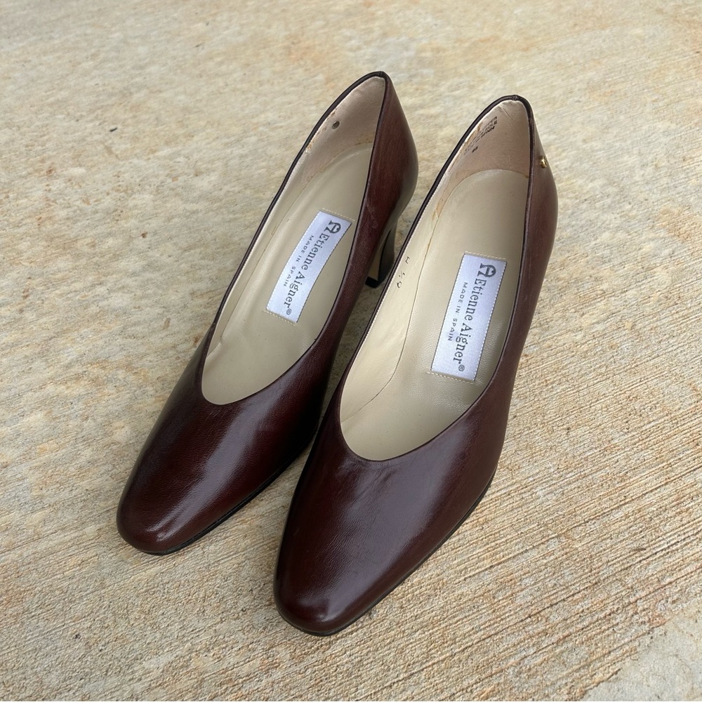 Etienne Aigner Classic Brown Heels